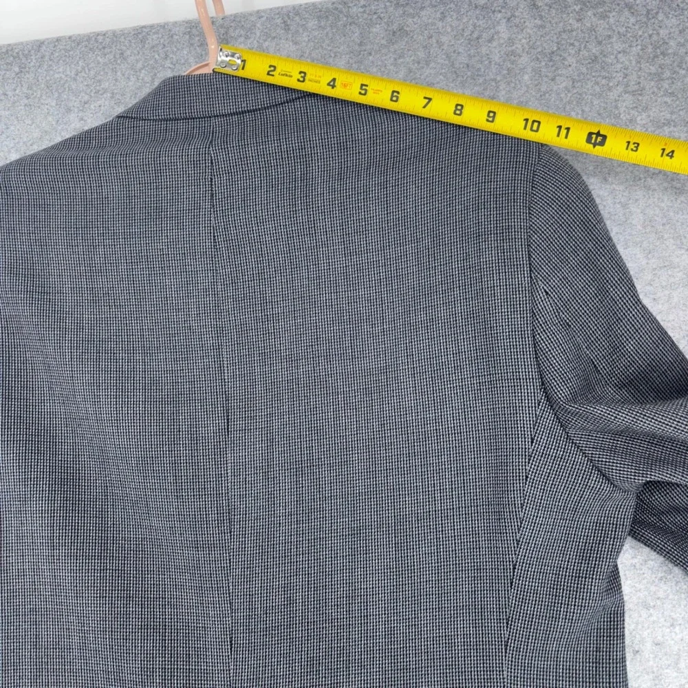 Chaps Mens 42R Blazer 100% Lambswool Grey Micro Houndstooth Sport Coat 2HX0207